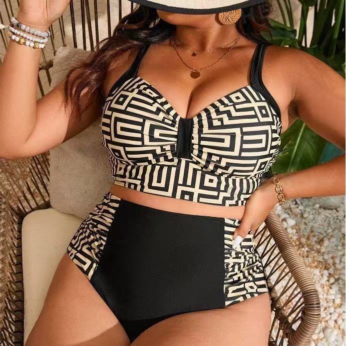 Damen Zweiteiliges Bikini-Set mit modernem geometrischem Design Echo Archiv