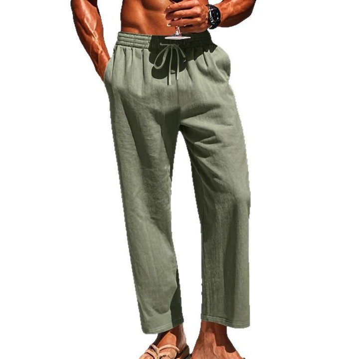 Herren Sommerliche Freizeithose mit weichem, atmungsaktivem Baumwollmaterial und elastischem Bund Echoarchiv