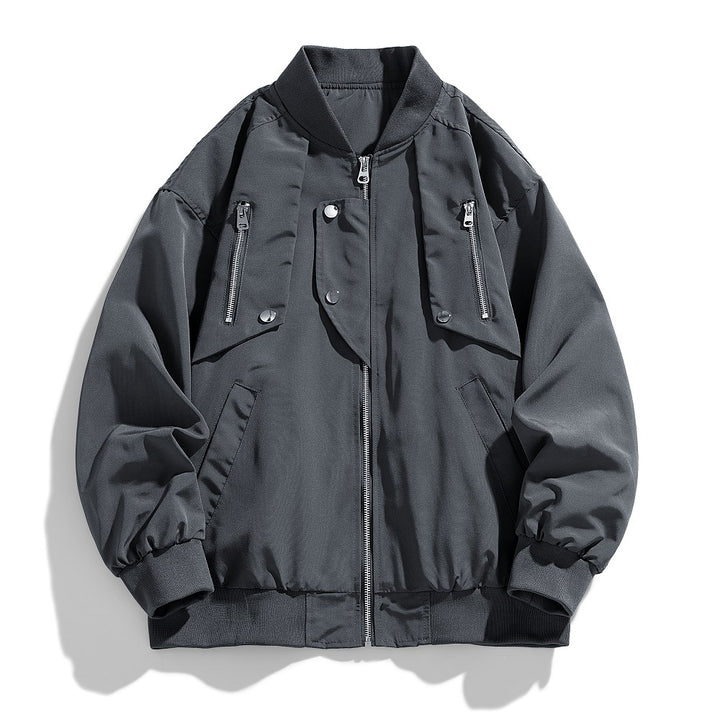 Herren urbane Bomberjacke mit kreativem Design und funktionalen Taschen Echoarchiv
