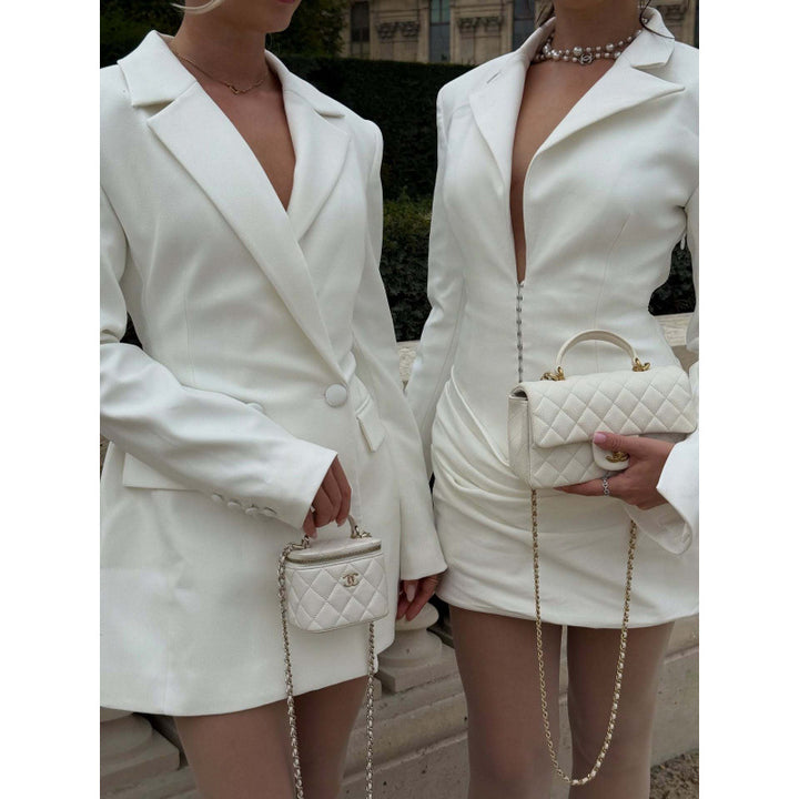 Damen Doppelreihiges Blazer-Kleid mit taillierter Silhouette und strukturierten Schultern Echoarchiv