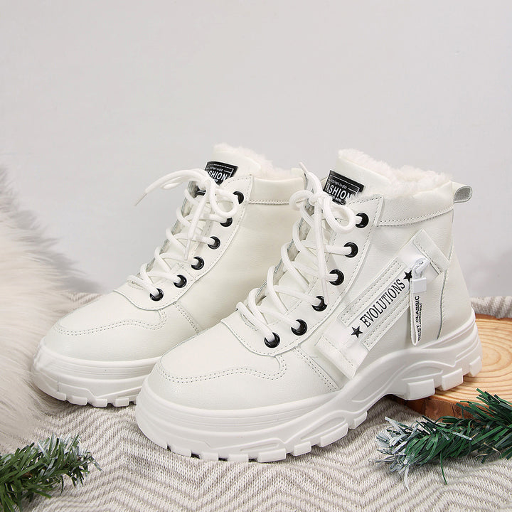 Damen  gefütterte High-Top Sneaker-Boots mit dicker Profilsohle und seitlichem Reißverschluss Echo Archiv