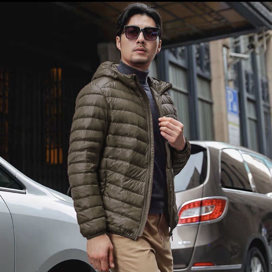 Herren Ultraleichte gesteppte Kapuzenjacke mit windabweisender Hülle und Kompaktpackfunktion Echoarchiv