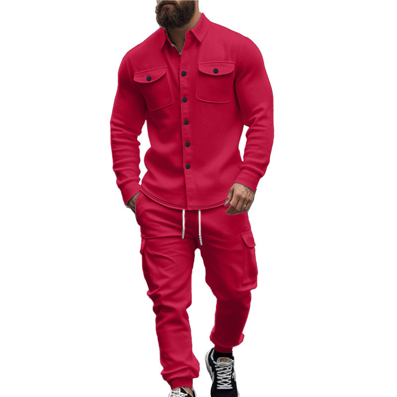 Herren gemütliches Freizeit-Set mit funktionalen Taschen und modischem Design Echoarchiv