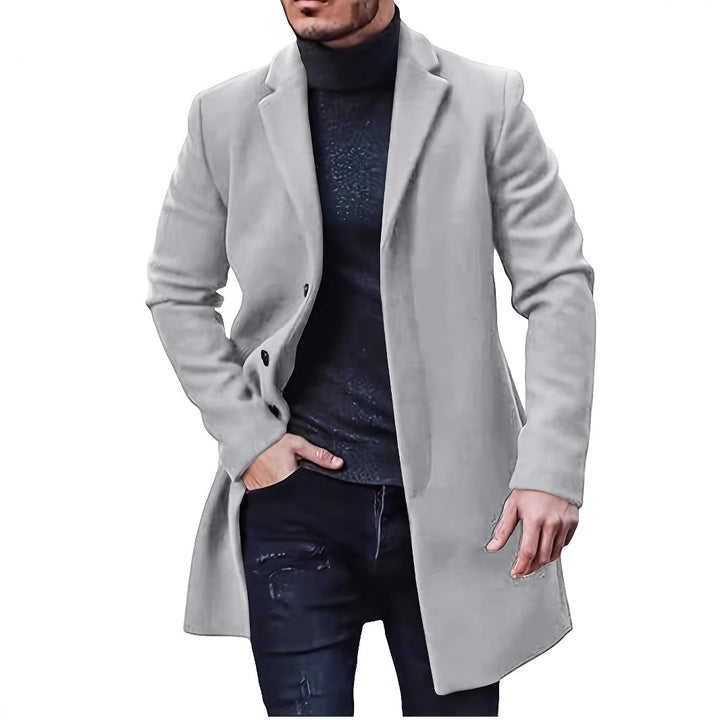 Herren eleganter Wollmantel mit schmalem Schnitt Echoarchiv
