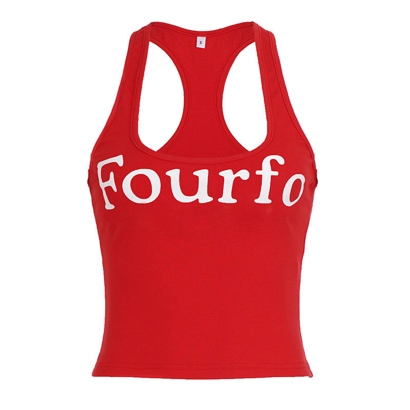 Damen Sportliches Crop-Top mit hohem Kragen und auffälligem Druck Echo Archiv