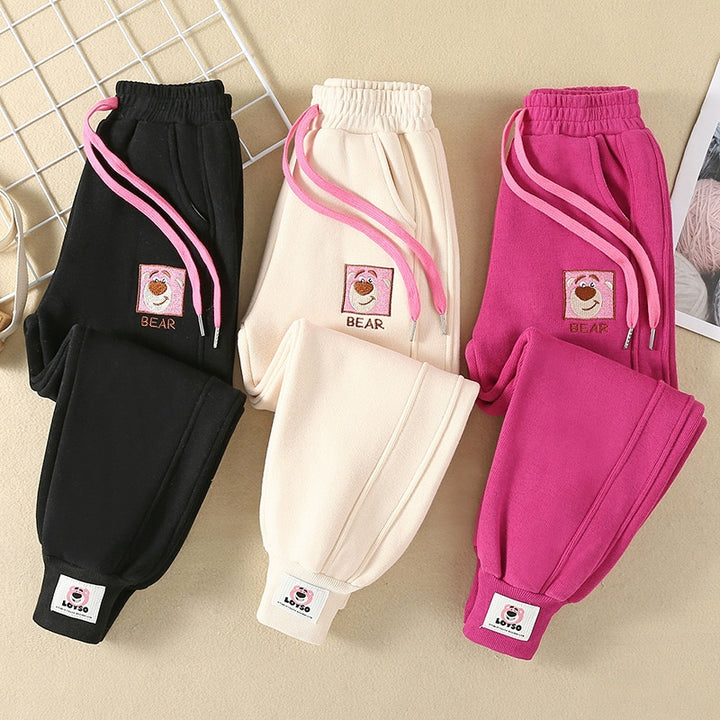 Damen bequeme Sweatpants mit aufgesticktem Motiv und elastischem Bund Echo Archiv