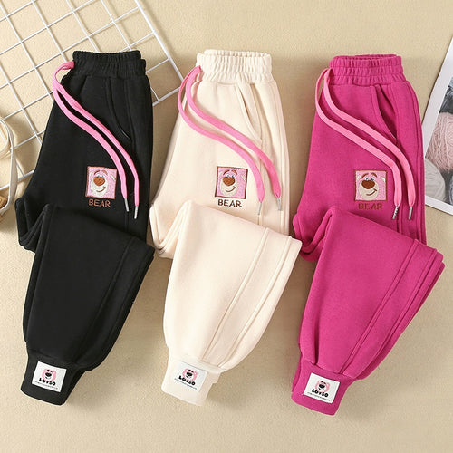 Damen bequeme Sweatpants mit aufgesticktem Motiv und elastischem Bund Echo Archiv