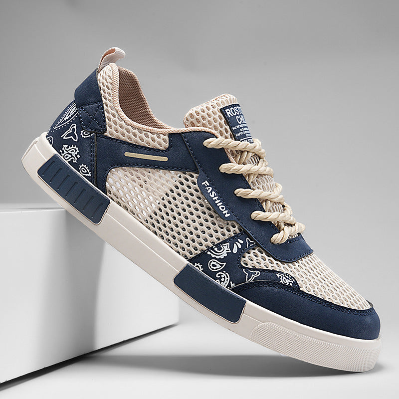 Unisex atmungsaktive Freizeit-Sneaker mit luftigen Mesh-Einsätzen und Bandana-Muster – Norré