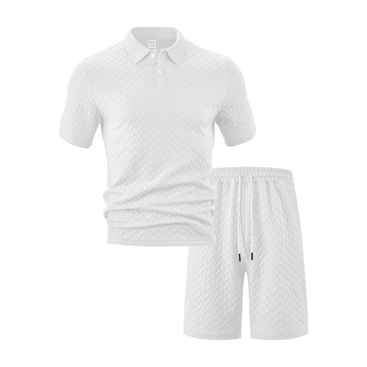 Herren Polo-Shorts-Set aus atmungsaktivem Strukturmaterial mit modischem Design Echoarchiv