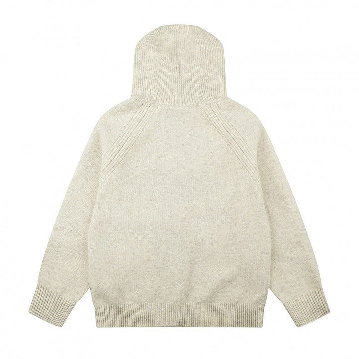 Unisex Weitgeschnittener Kapuzenstrickcardigan mit durchgehendem Reißverschluss und Raglanärmeln Echo Archiv