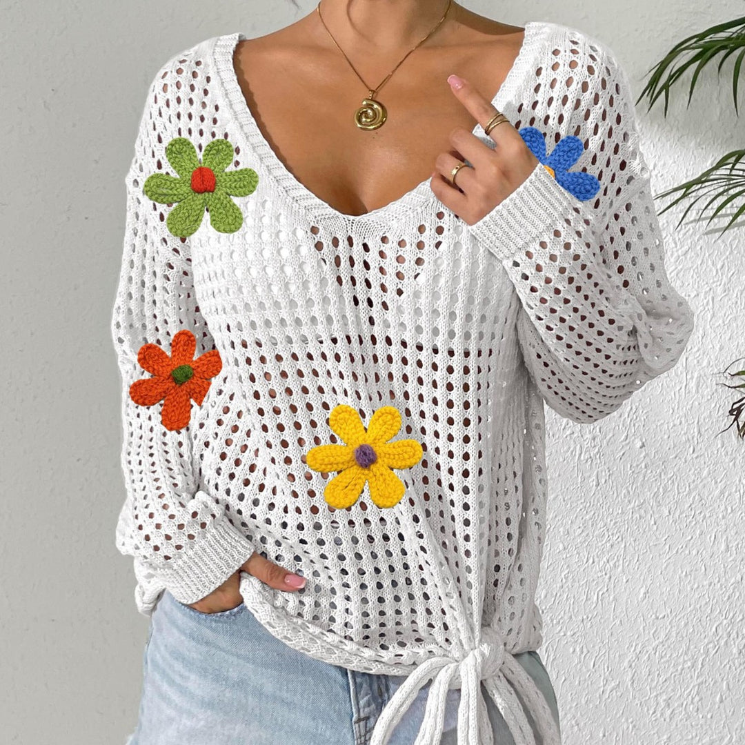 Damen Häkeloberteil mit Blumenapplikationen Echo Archiv