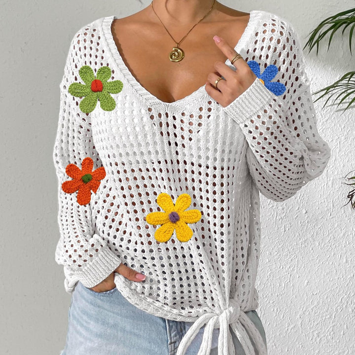 Damen Häkeloberteil mit Blumenapplikationen Echo Archiv