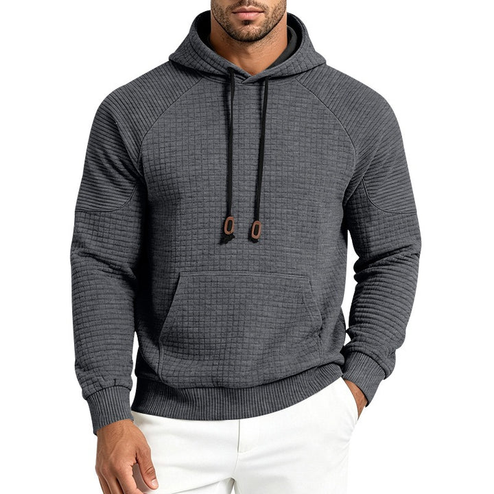Herren Kapuzenpullover mit Waffelstruktur, Raglanärmeln und Kängurutasche Echoarchiv
