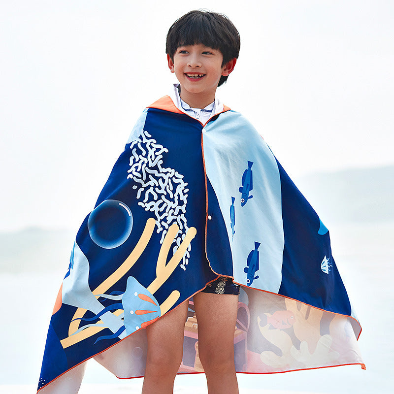 Unisex Strandponcho mit Hai-Motiv Echo Archiv