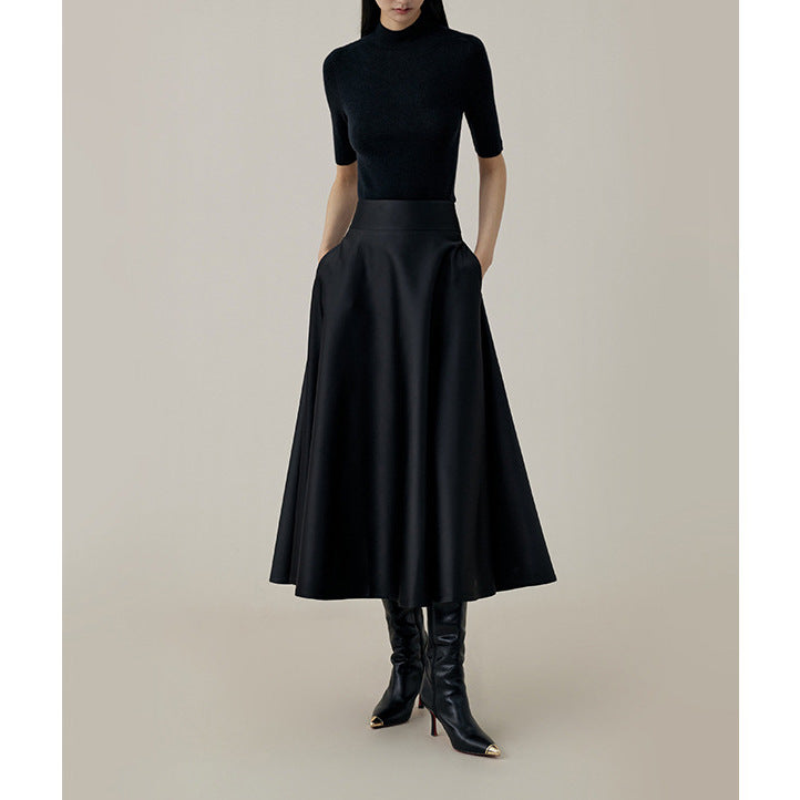 Damen Eleganter und fließender Midi-Rock Echoarchiv