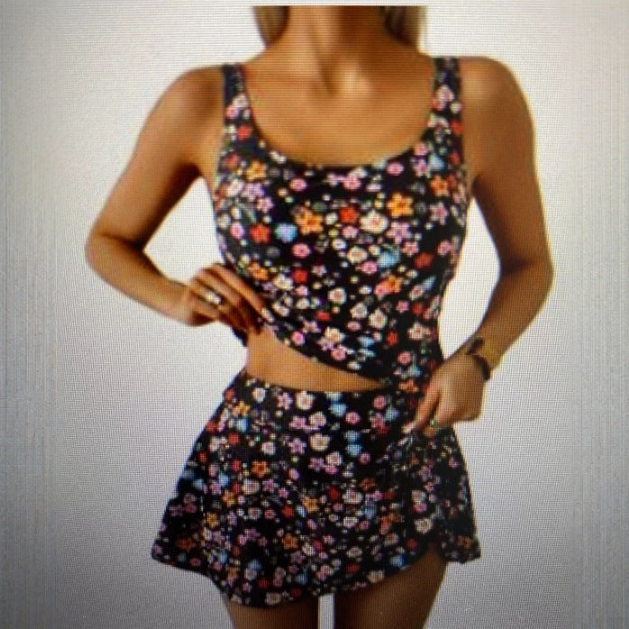 Damen Sportliches Tankini-Set mit schmeichelndem Rock Echo Archiv