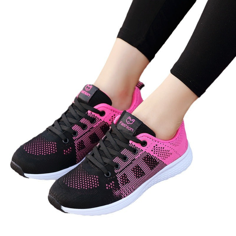 Damen nan leichtgewichtiger Strick-Freizeitsneaker mit Wabenperforation, schockabsorbierender Schaumsohle und gepolstertem Fersenkragen Echo Archiv