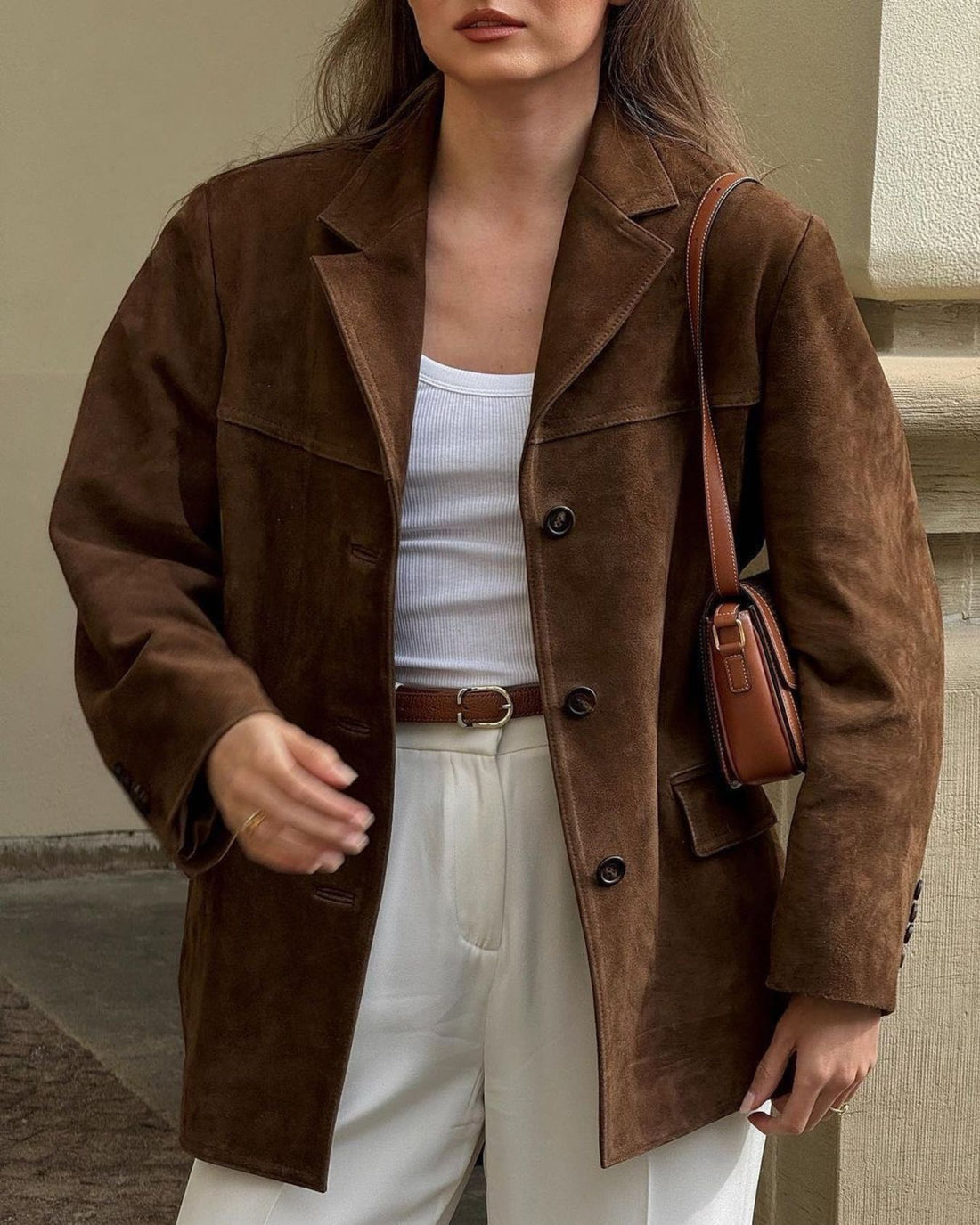 Damen Modische Wildlederjacke – Célinea