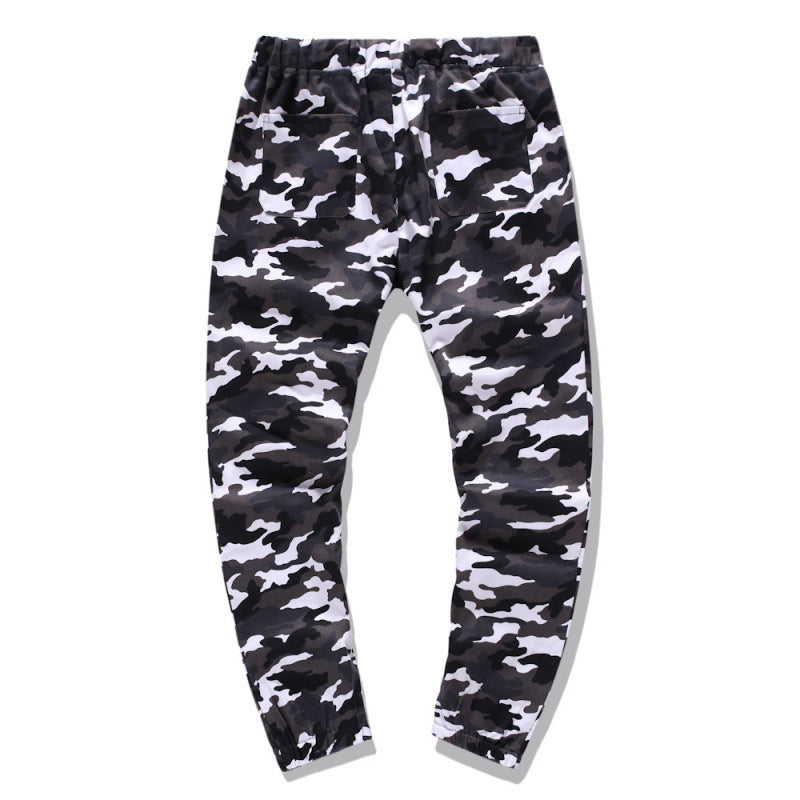 Herren Cargohose im modernen Camouflage-Design mit elastischem Bund Echoarchiv