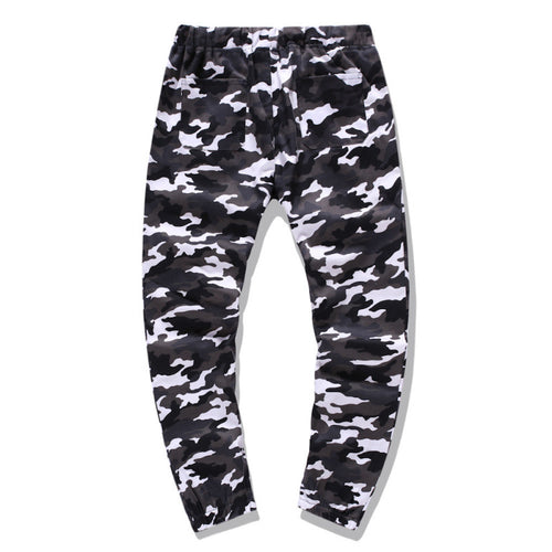 Herren Cargohose im modernen Camouflage-Design mit elastischem Bund Echoarchiv
