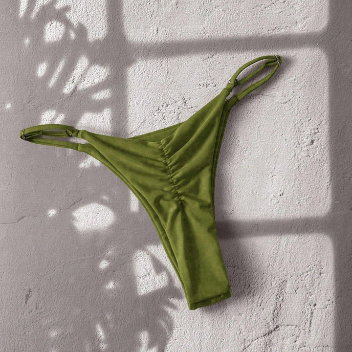Damen Bikiniunterteil mit modischem Hoher Schnitt und verstellbaren Trägern Echo Archiv