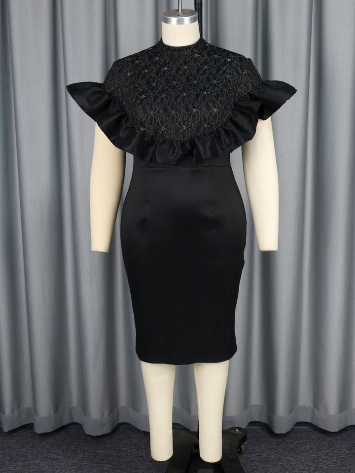 Damen Elegantes Kleid mit Rüschenausschnitt Echo Archiv