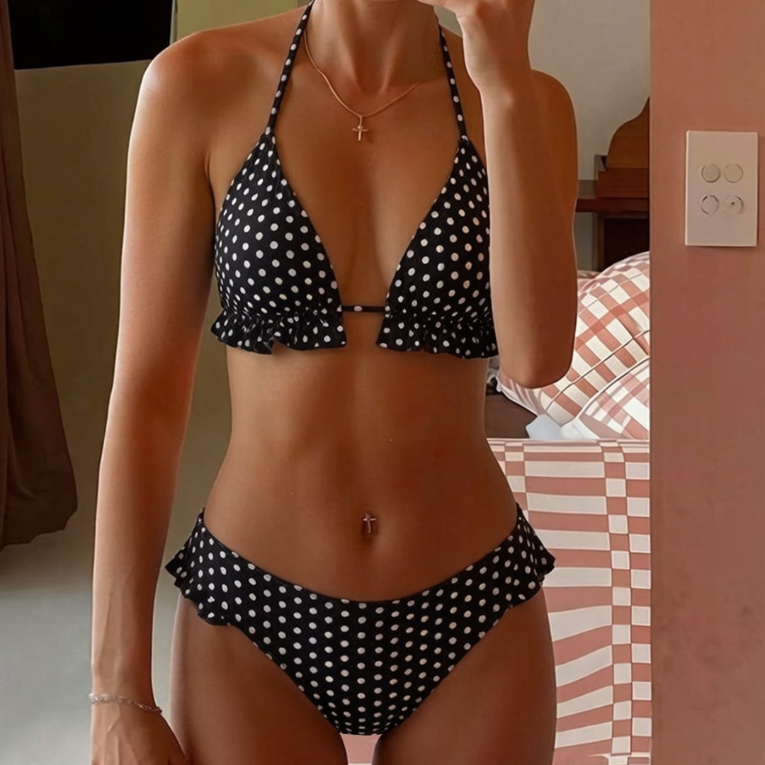 Damen Triangel-Bikini mit Rüschendetails und verstellbaren Trägern Echo Archiv
