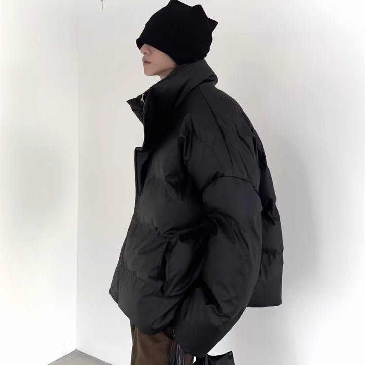 Unisex gefütterte Oversized-Jacke mit hohem Kragen Echoarchiv