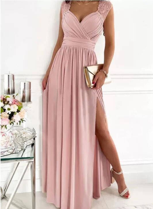 Damen Abendkleid mit Elegantem V-Ausschnitt und Rüschendetails Echoarchiv
