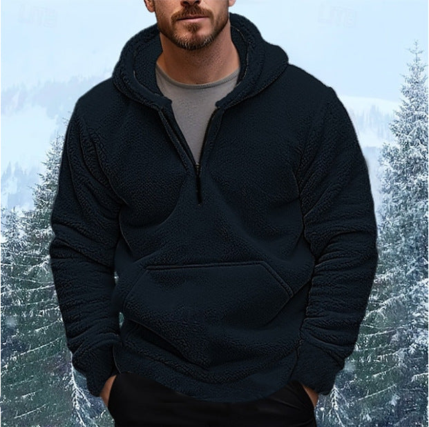 Herren Fleece-Hoodie mit modernem Reißverschluss und praktischer Kängurutasche Echoarchiv