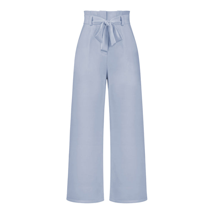 Damen hochtaillierte Paperbag-Hose mit weitem Bein und Taillengürtel – Avérine