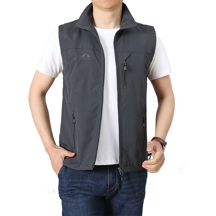 Herren leichte technische Utility-Weste mit Reißverschluss‑Brusttasche und windabweisender Shell Echoarchiv