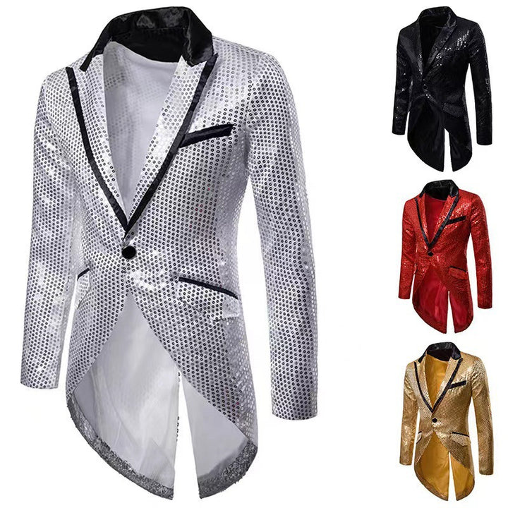 Herren modischer und glänzender Blazer mit schickem Schnitt Echoarchiv