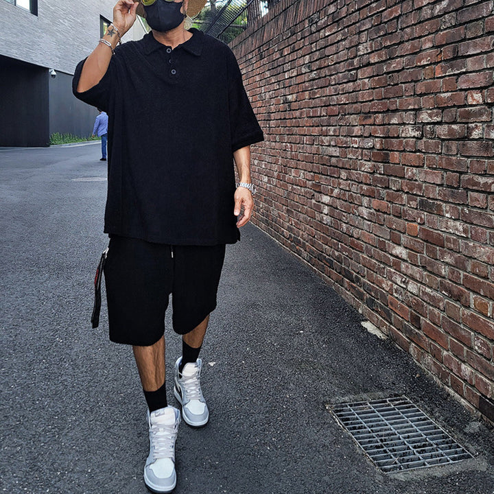 Herren Oversized T-Shirt und Shorts-Set mit lässigem Design Echoarchiv