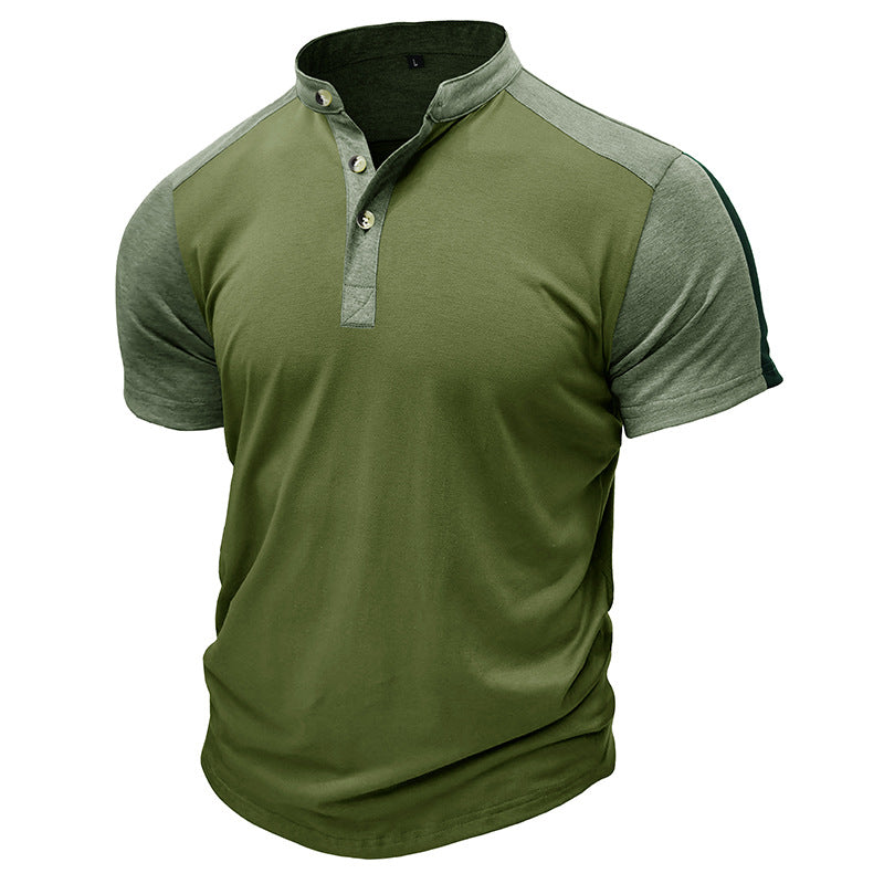 Herren Polo-T-Shirt mit modischem Stehkragen und praktischer Knopfleiste Echoarchiv