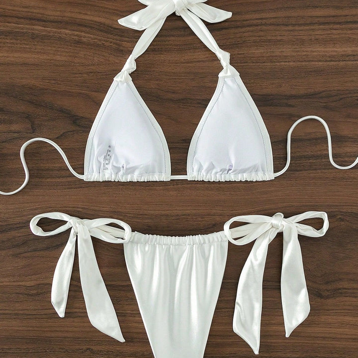 Damen Stilvoller Triangel-Bikini mit Schleifen-Details Echo Archiv
