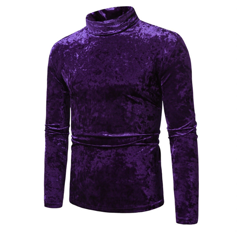Herren eleganter Rollkragenpullover aus Samt Echoarchiv