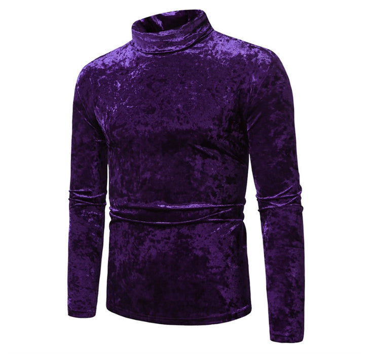 Herren eleganter Rollkragenpullover aus Samt Echoarchiv