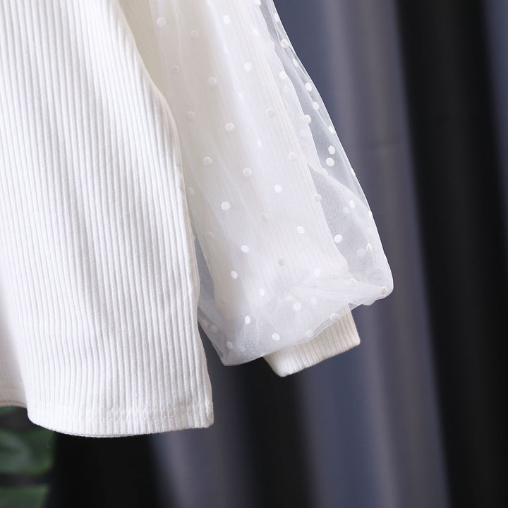 Damen gemütliches Sweatshirt mit transparenten Puffärmeln Echo Archiv