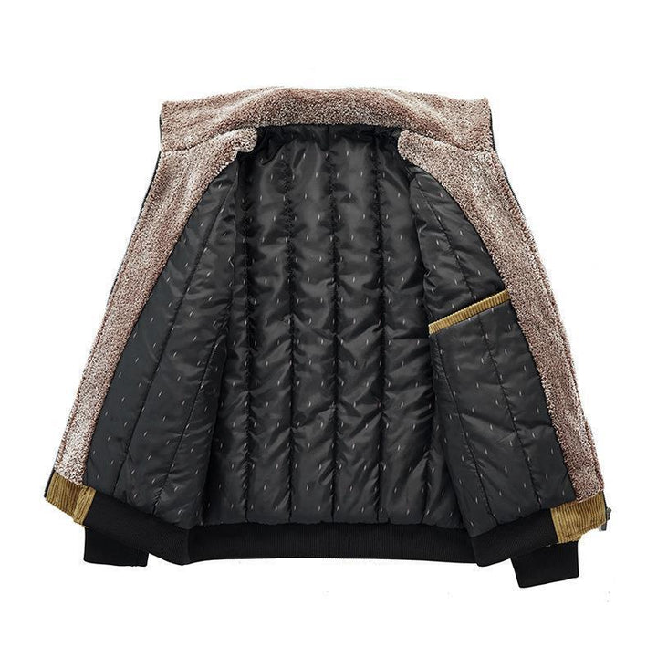 Herren Kord-Fieldblouson mit Sherpa-Innenfutter, Stehkragen und aufgesetzten Pattentaschen Echoarchiv