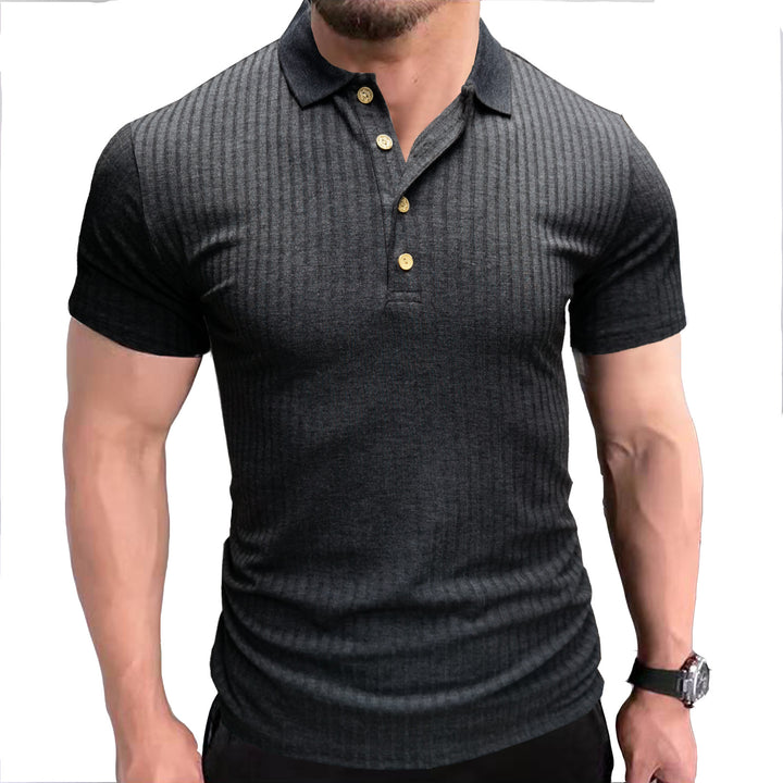 Herren Polohemd mit modernem Rippdesign Echoarchiv