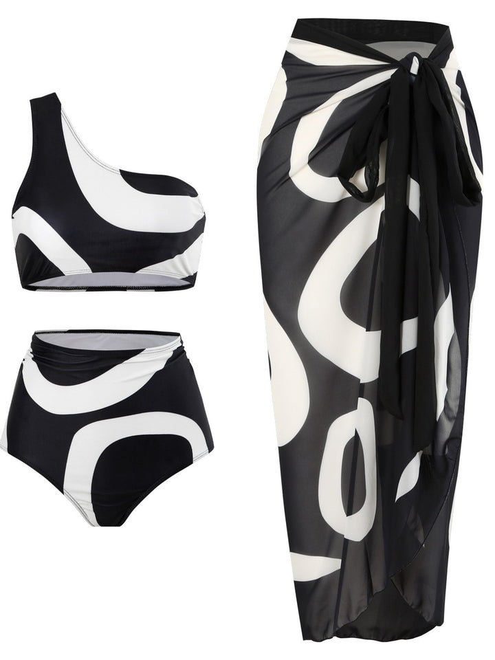 Damen Bikini-Set mit asymmetrischem Oberteil und elegantem Wickelrock Echo Archiv