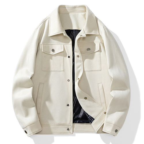 Herren Overshirt aus Kunstleder mit Hemdkragen und Pattentaschen Echo Archiv