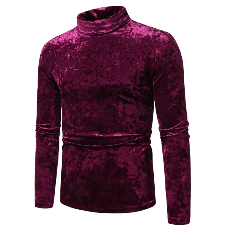 Herren eleganter Rollkragenpullover aus Samt Echoarchiv