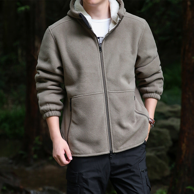 Herren Fleece-Kapuzenjacke für Outdoor mit Thermo-Futter, windabweisender Oberfläche und Reißverschlusstaschen Echo Archiv