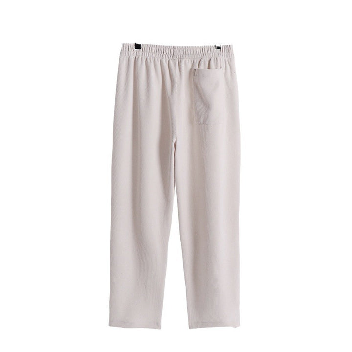 Damen Weite Cordhose mit elastischem Bund, Eingrifftaschen und geradem Bein Echoarchiv