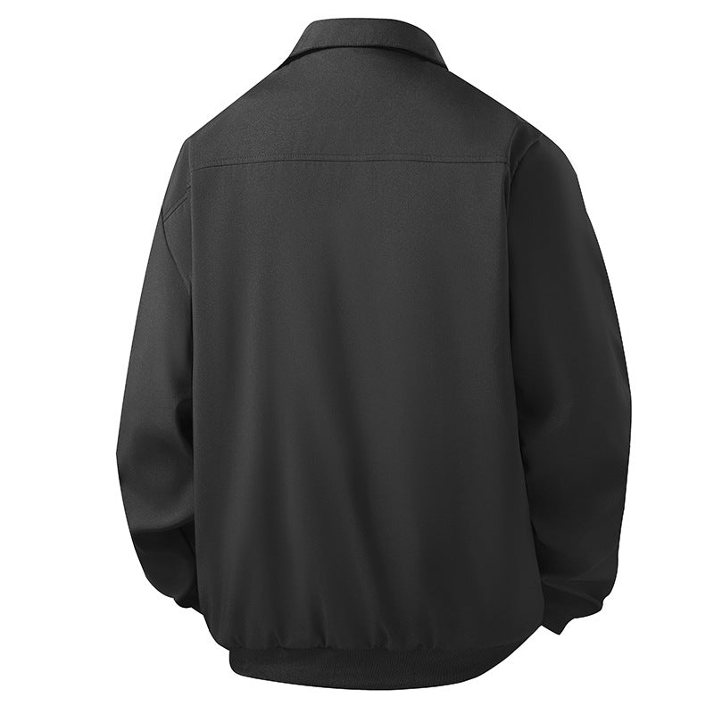 Herren Minimalistische Utility-Hemdjacke mit verdecktem Reißverschluss und gerundetem Saum Echo Archiv