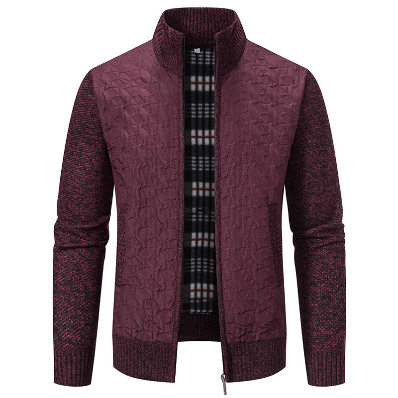 Herren modische Steppjacke mit hohem Kragen und strukturiertem Design Echoarchiv