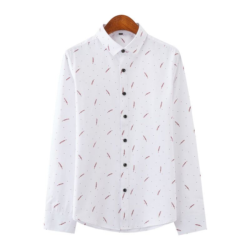Herren nan Slim-Fit Business-Hemd mit feinem botanischem Print und Kentkragen Echo Archiv
