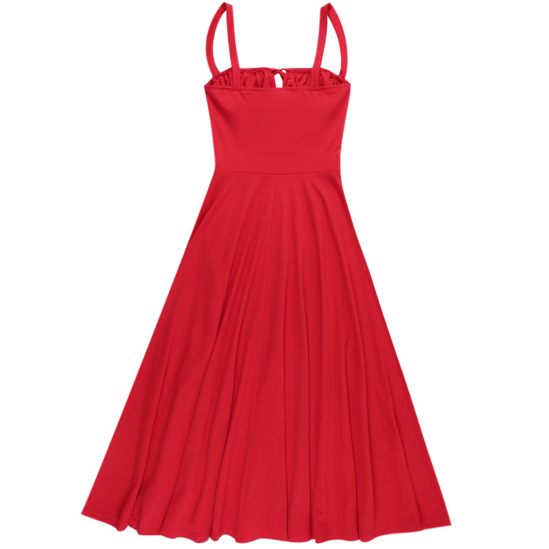 Damen Elegantes Langarm-Maxikleid mit gerafftem Oberteil und A-Linien-Silhouette Echo Archiv